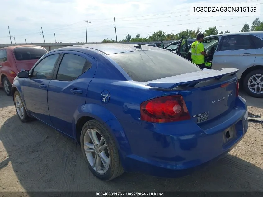 1C3CDZAG3CN315159 2012 Dodge Avenger Se