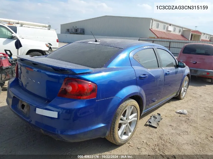 1C3CDZAG3CN315159 2012 Dodge Avenger Se