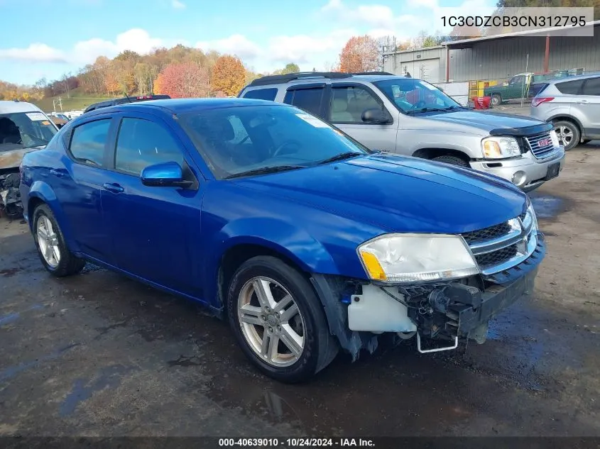 2012 Dodge Avenger Sxt VIN: 1C3CDZCB3CN312795 Lot: 40639010