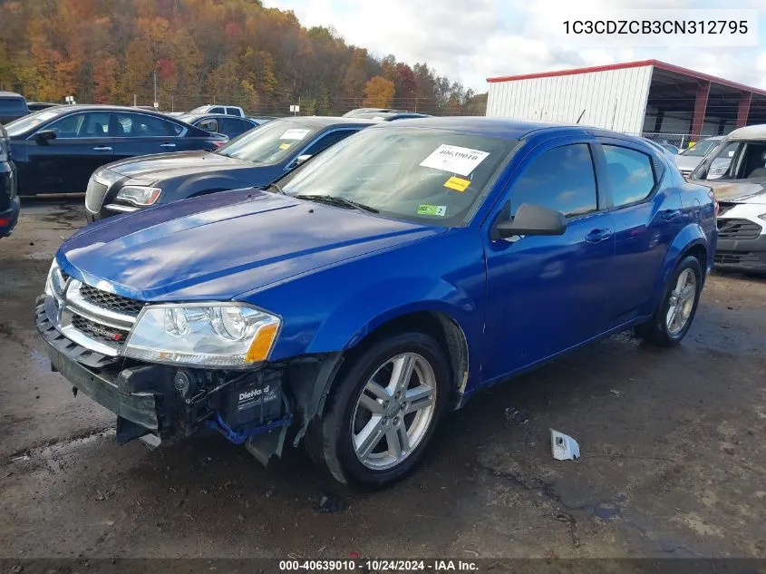 2012 Dodge Avenger Sxt VIN: 1C3CDZCB3CN312795 Lot: 40639010