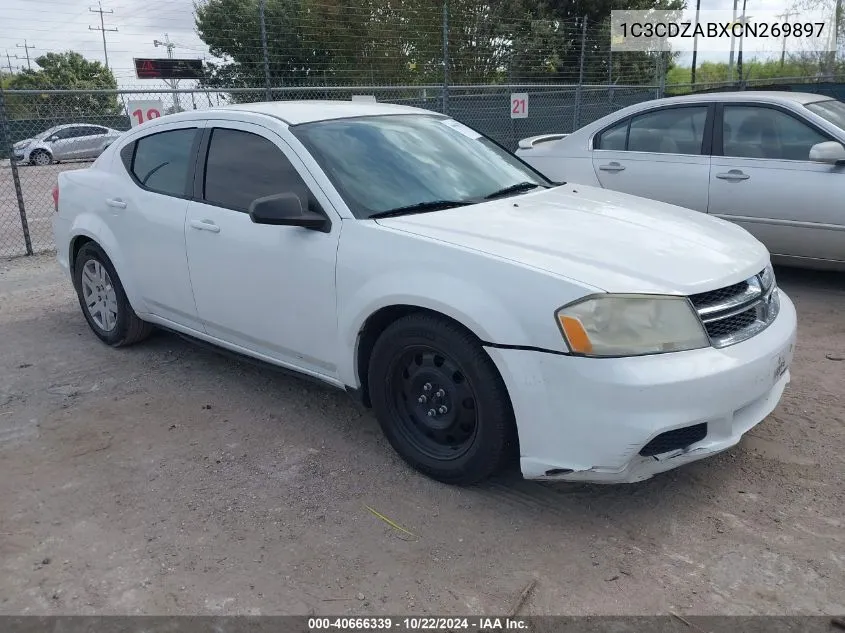 2012 Dodge Avenger Se VIN: 1C3CDZABXCN269897 Lot: 40666339