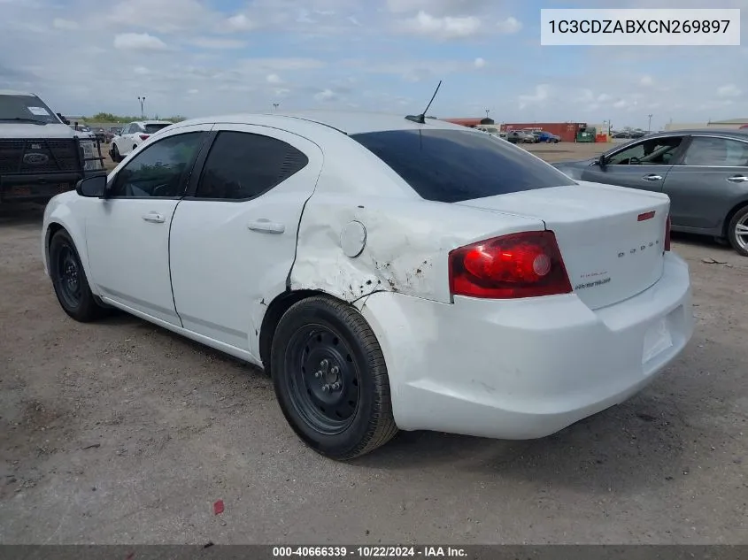 2012 Dodge Avenger Se VIN: 1C3CDZABXCN269897 Lot: 40666339