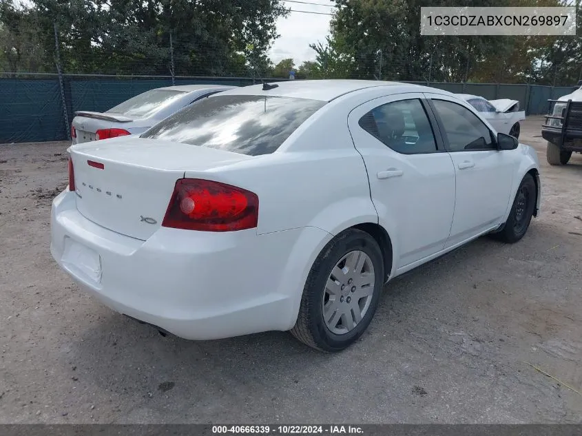 2012 Dodge Avenger Se VIN: 1C3CDZABXCN269897 Lot: 40666339