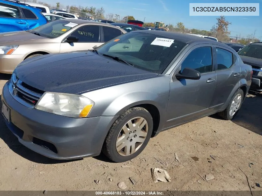 2012 Dodge Avenger Se VIN: 1C3CDZAB5CN323350 Lot: 40668183