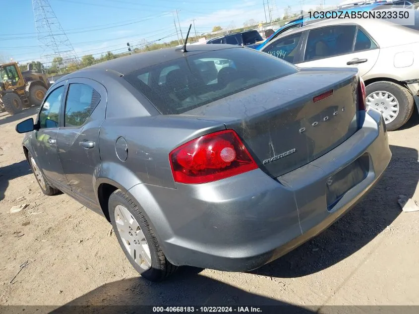 2012 Dodge Avenger Se VIN: 1C3CDZAB5CN323350 Lot: 40668183