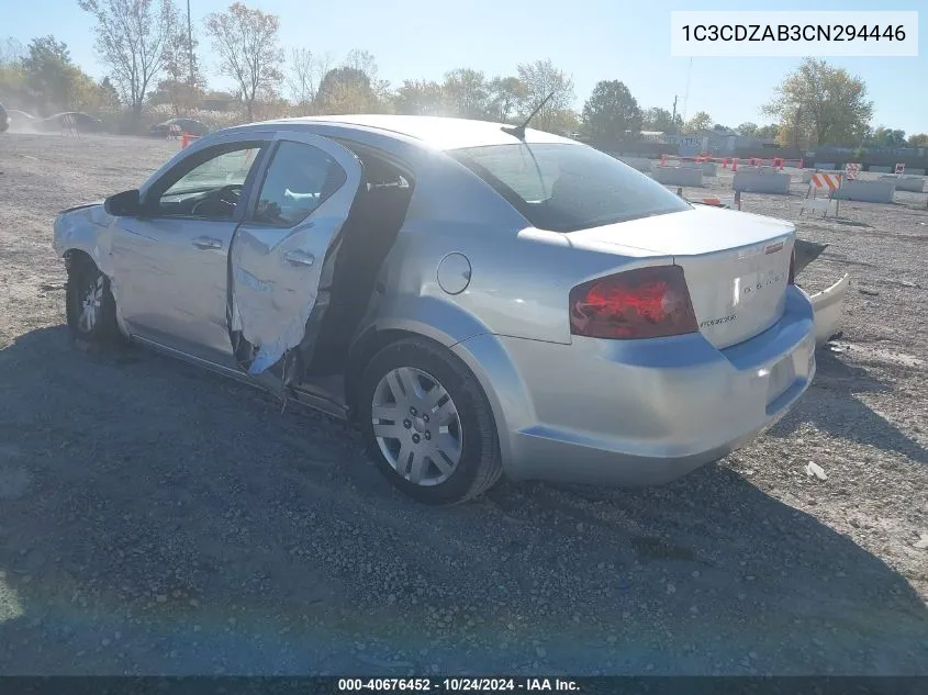 1C3CDZAB3CN294446 2012 Dodge Avenger