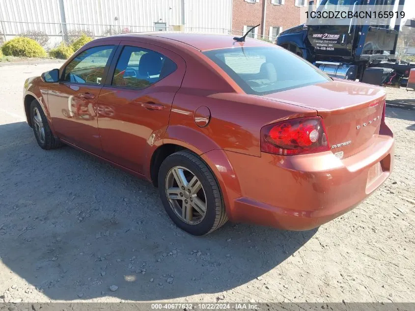 2012 Dodge Avenger Sxt VIN: 1C3CDZCB4CN165919 Lot: 40677632