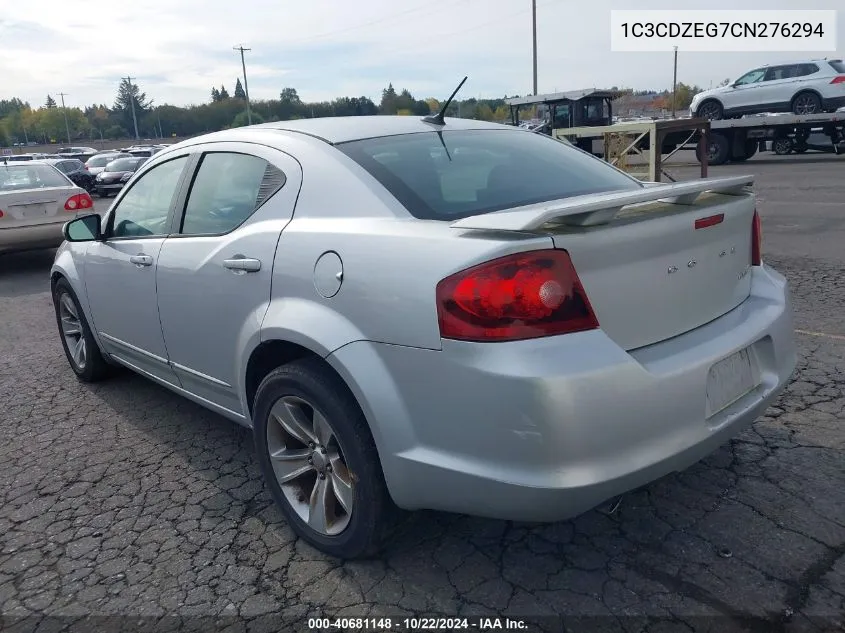 2012 Dodge Avenger Sxt Plus VIN: 1C3CDZEG7CN276294 Lot: 40681148