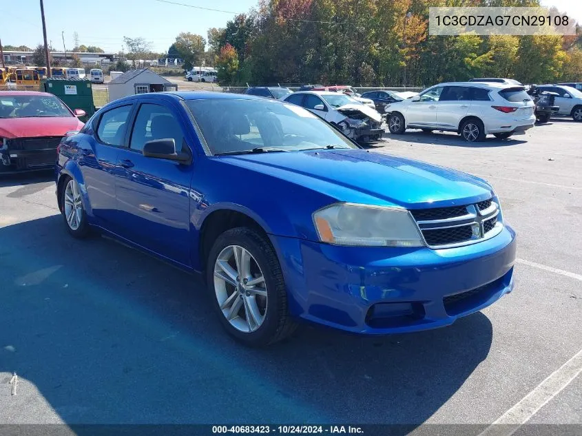 1C3CDZAG7CN29108 2012 Dodge Avenger Se