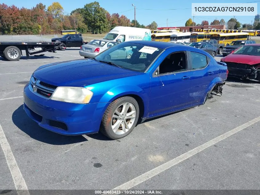 2012 Dodge Avenger Se VIN: 1C3CDZAG7CN29108 Lot: 40683423