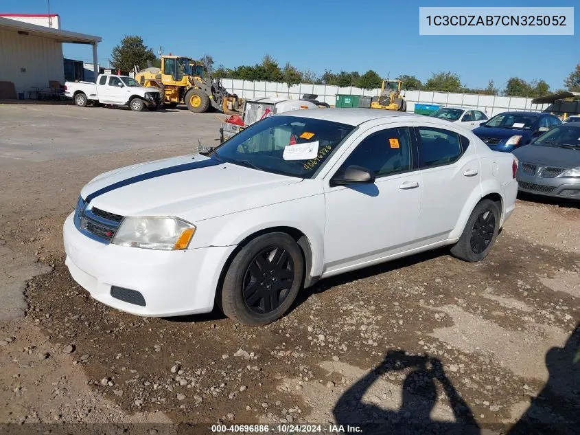 2012 Dodge Avenger Se VIN: 1C3CDZAB7CN325052 Lot: 40696886