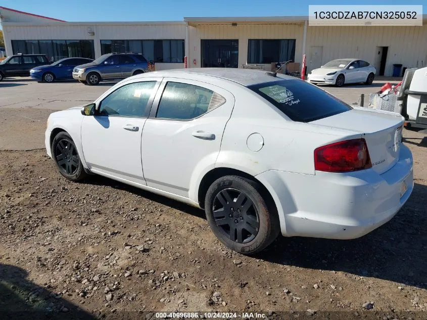 1C3CDZAB7CN325052 2012 Dodge Avenger Se