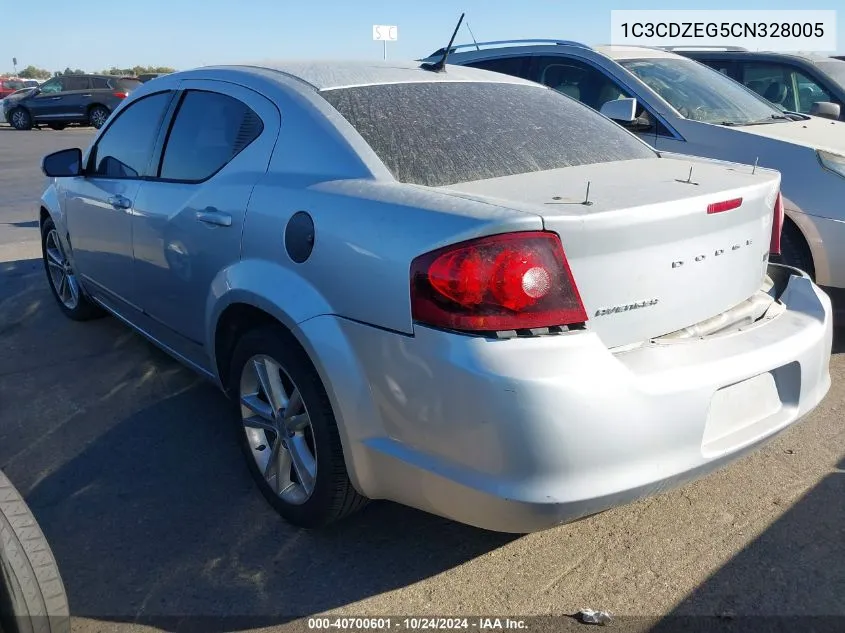 2012 Dodge Avenger Sxt Plus VIN: 1C3CDZEG5CN328005 Lot: 40700601