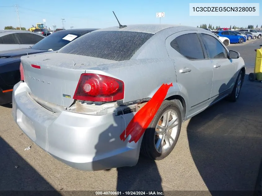 2012 Dodge Avenger Sxt Plus VIN: 1C3CDZEG5CN328005 Lot: 40700601