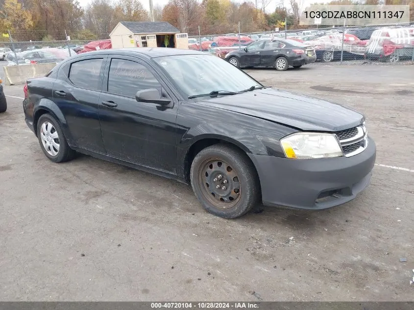 1C3CDZAB8CN111347 2012 Dodge Avenger Se