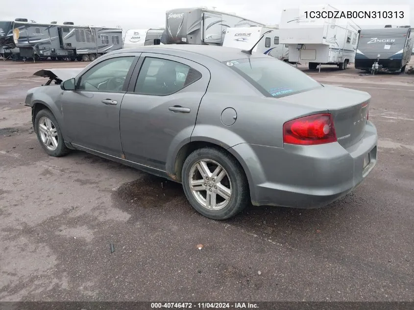 2012 Dodge Avenger Se VIN: 1C3CDZAB0CN310313 Lot: 40746472