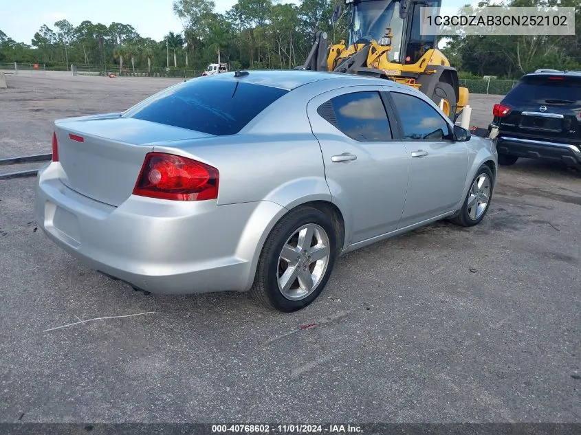 2012 Dodge Avenger Se VIN: 1C3CDZAB3CN252102 Lot: 40768602