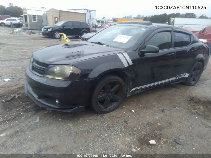 2012 Dodge Avenger Se VIN: 1C3CDZAB1CN110525 Lot: 40770408