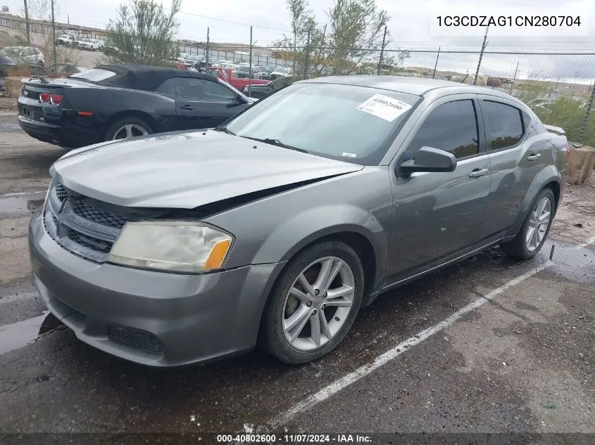 2012 Dodge Avenger Se V6 VIN: 1C3CDZAG1CN280704 Lot: 40802600