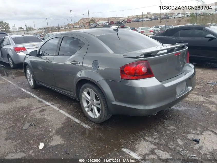 2012 Dodge Avenger Se V6 VIN: 1C3CDZAG1CN280704 Lot: 40802600