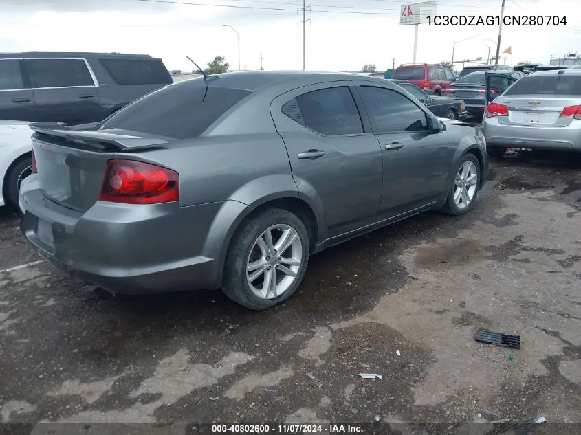 2012 Dodge Avenger Se V6 VIN: 1C3CDZAG1CN280704 Lot: 40802600