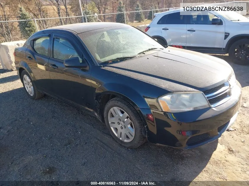 2012 Dodge Avenger Se VIN: 1C3CDZAB5CNZ86638 Lot: 40816563