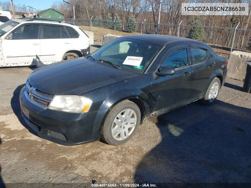 2012 Dodge Avenger Se VIN: 1C3CDZAB5CNZ86638 Lot: 40816563