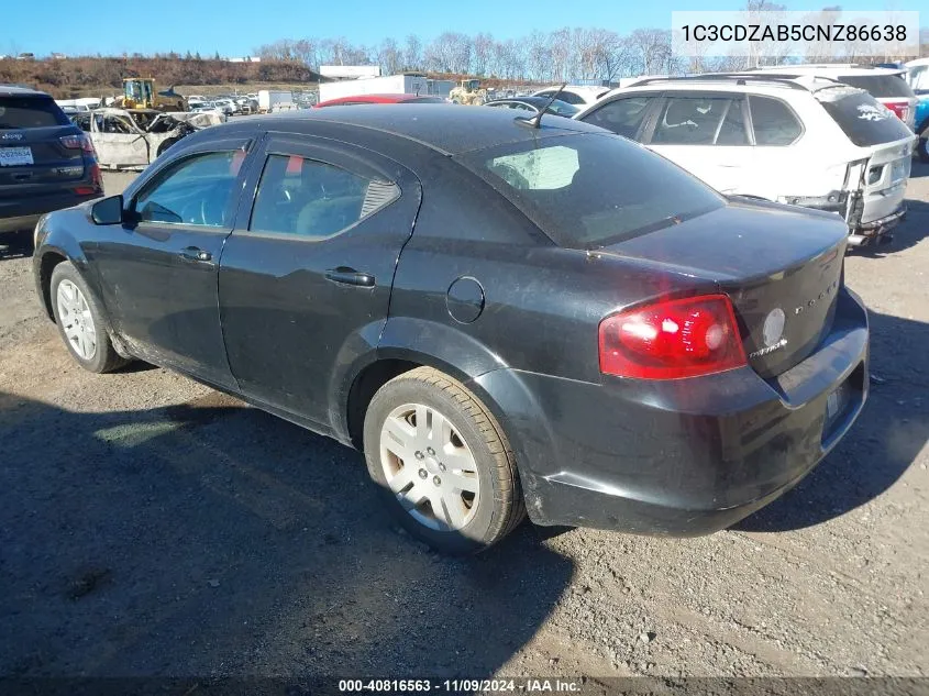 2012 Dodge Avenger Se VIN: 1C3CDZAB5CNZ86638 Lot: 40816563