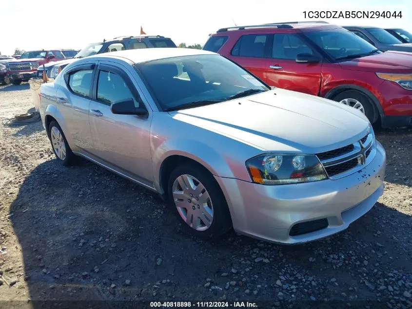 2012 Dodge Avenger Se VIN: 1C3CDZAB5CN294044 Lot: 40818898