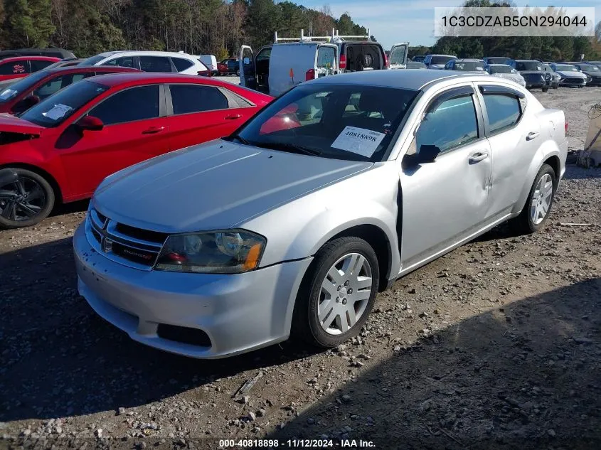 2012 Dodge Avenger Se VIN: 1C3CDZAB5CN294044 Lot: 40818898