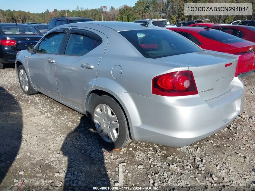 2012 Dodge Avenger Se VIN: 1C3CDZAB5CN294044 Lot: 40818898