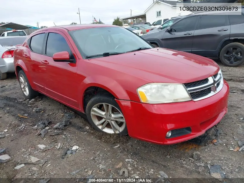 2012 Dodge Avenger Sxt Plus VIN: 1C3CDZEG3CN309873 Lot: 40840160