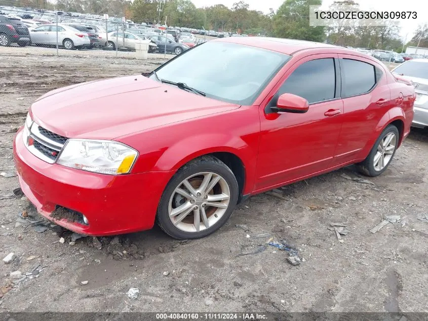 2012 Dodge Avenger Sxt Plus VIN: 1C3CDZEG3CN309873 Lot: 40840160