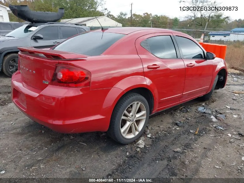 2012 Dodge Avenger Sxt Plus VIN: 1C3CDZEG3CN309873 Lot: 40840160