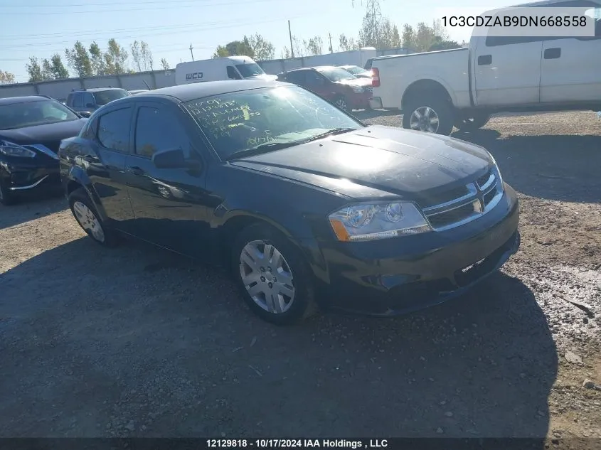 2013 Dodge Avenger Se VIN: 1C3CDZAB9DN668558 Lot: 12129818