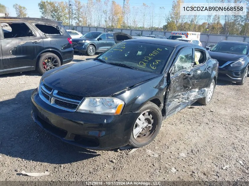 2013 Dodge Avenger Se VIN: 1C3CDZAB9DN668558 Lot: 12129818