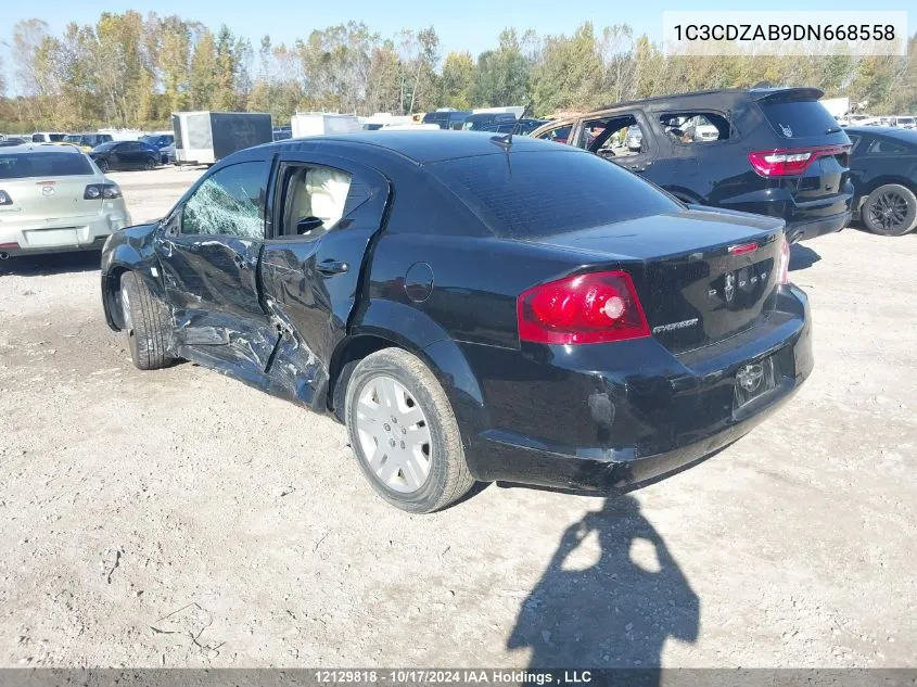 2013 Dodge Avenger Se VIN: 1C3CDZAB9DN668558 Lot: 12129818