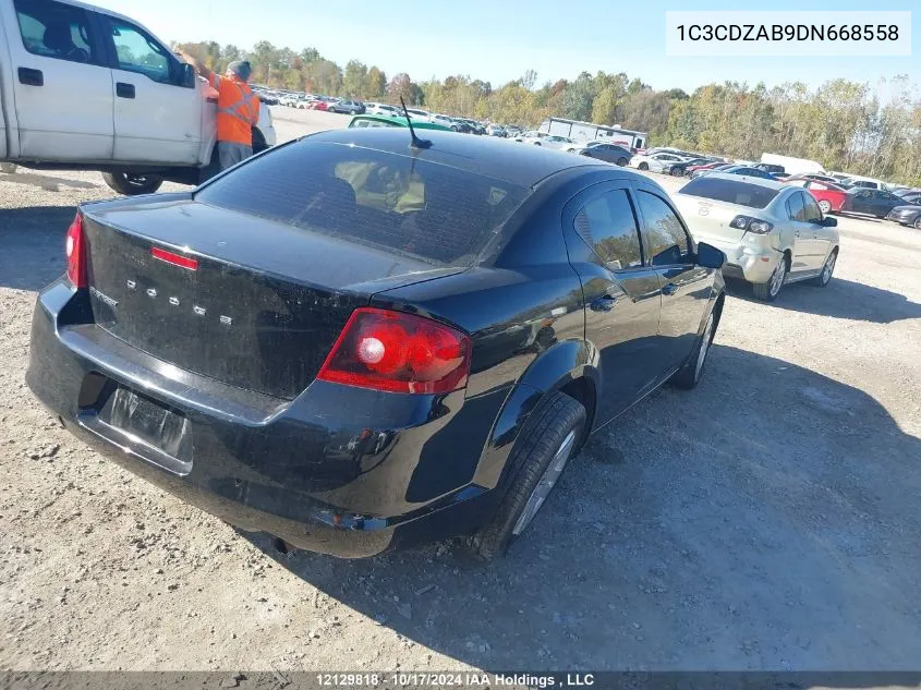 2013 Dodge Avenger Se VIN: 1C3CDZAB9DN668558 Lot: 12129818