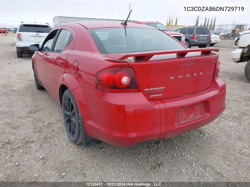 2013 Dodge Avenger VIN: 1C3CDZAB6DN729719 Lot: 12133411