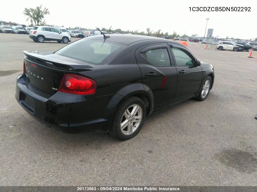 2013 Dodge Avenger Sxt VIN: 1C3CDZCB5DN502292 Lot: 20173663