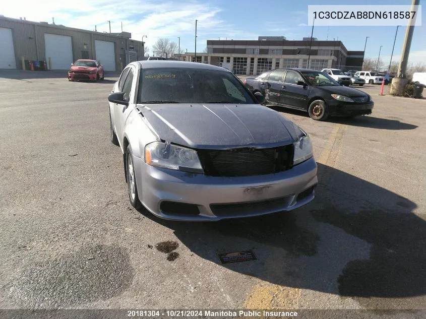 2013 Dodge Avenger Se VIN: 1C3CDZAB8DN618587 Lot: 20181304