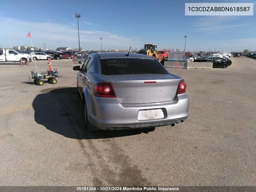 1C3CDZAB8DN618587 2013 Dodge Avenger Se