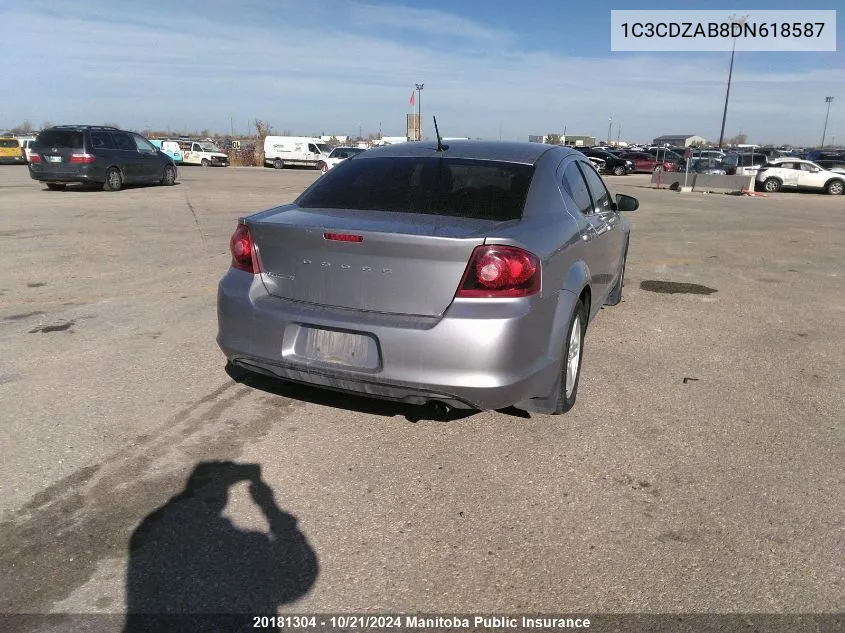 1C3CDZAB8DN618587 2013 Dodge Avenger Se