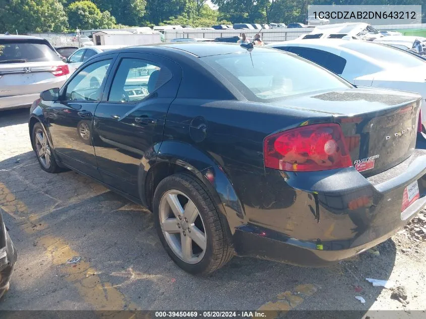 2013 Dodge Avenger Se VIN: 1C3CDZAB2DN643212 Lot: 39450469