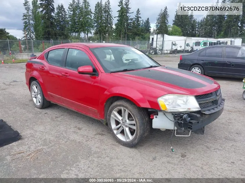 2013 Dodge Avenger Sxt VIN: 1C3CDZCB7DN692676 Lot: 39536093