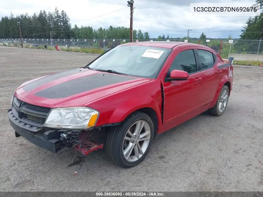 2013 Dodge Avenger Sxt VIN: 1C3CDZCB7DN692676 Lot: 39536093