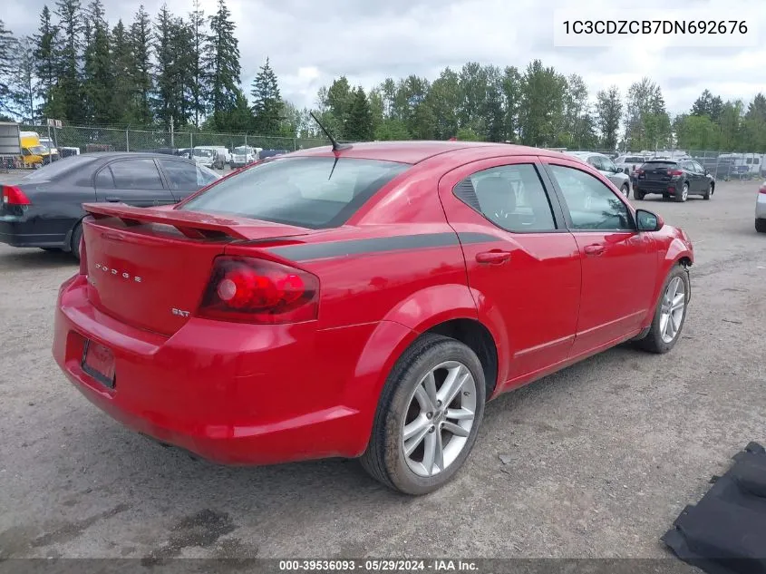 2013 Dodge Avenger Sxt VIN: 1C3CDZCB7DN692676 Lot: 39536093