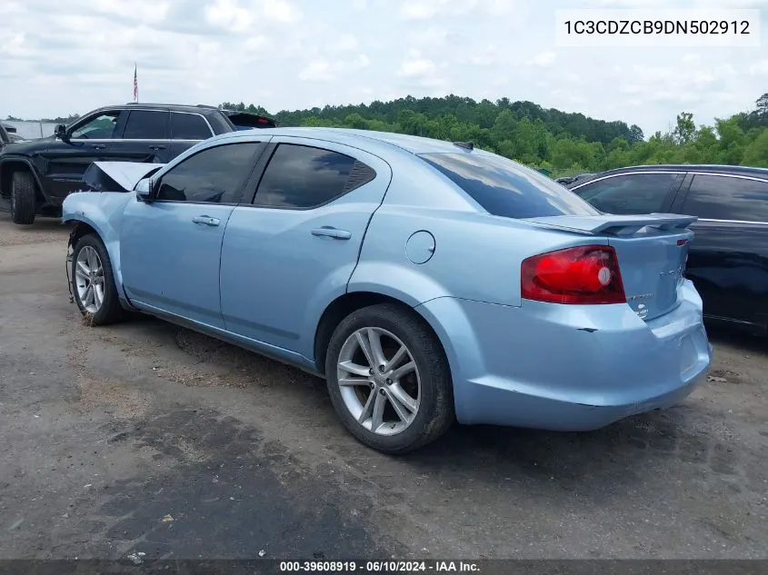 2013 Dodge Avenger Sxt VIN: 1C3CDZCB9DN502912 Lot: 39608919