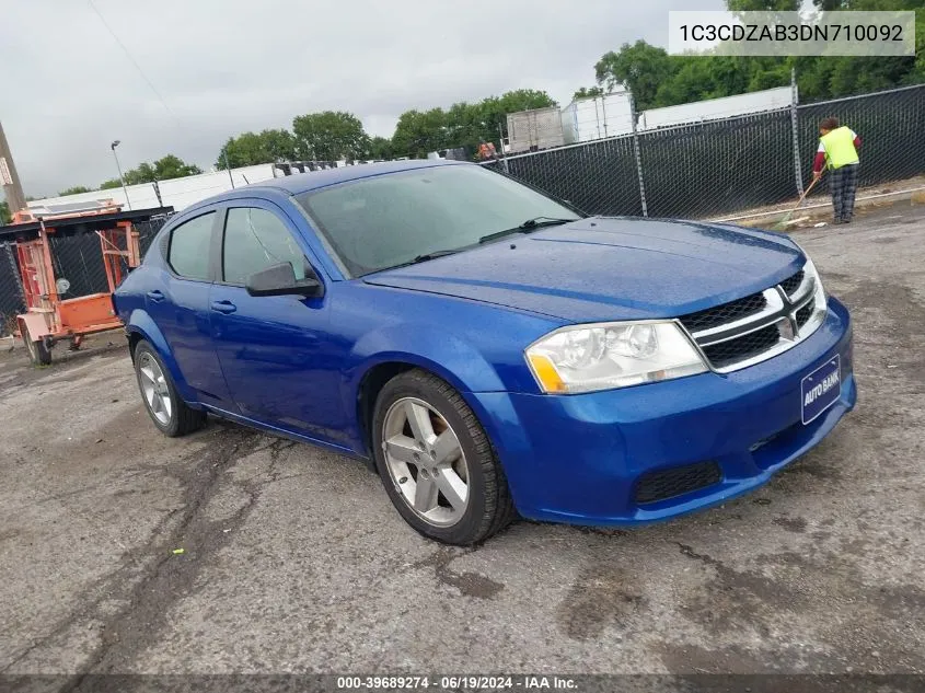 2013 Dodge Avenger Se VIN: 1C3CDZAB3DN710092 Lot: 39689274