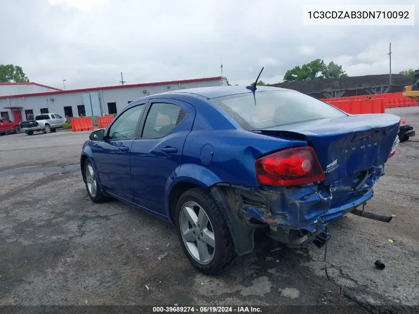 2013 Dodge Avenger Se VIN: 1C3CDZAB3DN710092 Lot: 39689274